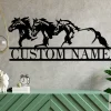 Personalized Metal Horses Sign ,farm Sign, Custom Horse Sign, Metal Name Sign, Farmhouse Decor, Outdoor Family Name Sign, Outdoor Sign Decor