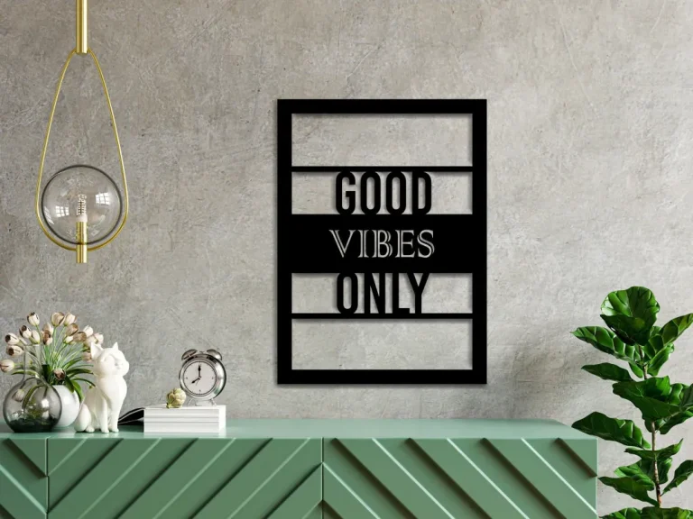 Good Vibes Only, Good Vibes Gifts Hangings, Wall Art, Metal Word Sign, Bedroom Decor, Minimalist Art, Welcome Message, Home Decor