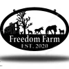 Metal Farm Sign , Barn And Donkey, Horse, Chicken, Dog, And Goat - Personalized Family Name Metal Sign - Wedding Gift - Personalized Gift