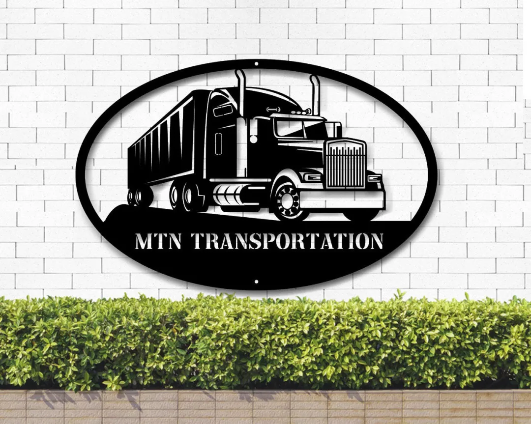 il_fullxfull.3273426938_6wfg.webp Semi Truck Metal Sign - Semi Truck Monogram - Custom Monogram - Metal Wall Art - Home Decor - Custom Metal Wall Art - Wall Art - Metal Art