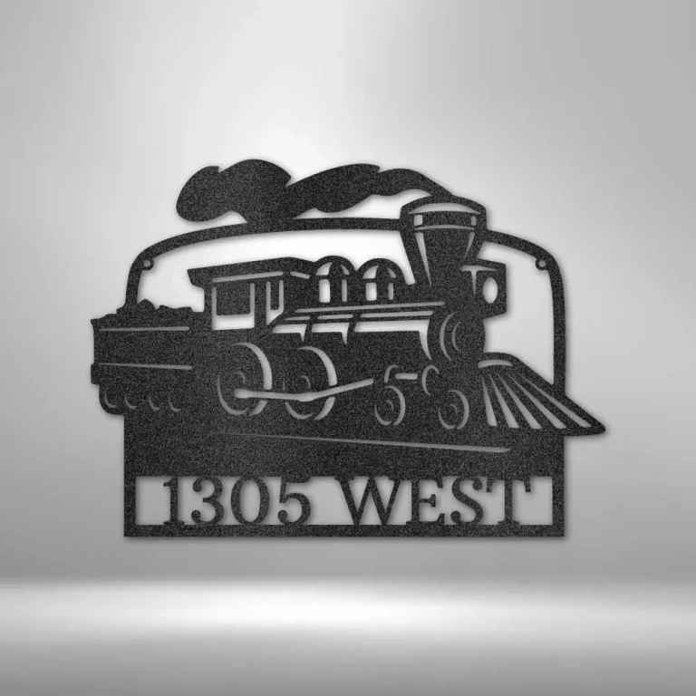 Personalized Train Sign, Train Metal Sign, Gift For Train Lover, Indoor Train Sign, Train Gifts, Coal Train Monogram - Steel Sign