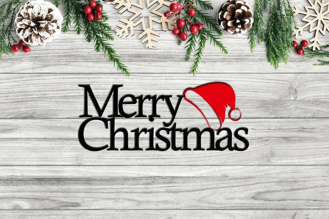 il_fullxfull.3274752010_6tjd_1024x1024_2x_d870508f-e7fa-426c-b473-2a663d3dffb7.webp Merry Christmas Metal Sign - Metal Christmas Cap - Christmas Decor - Wall Hangings - Seasonal Gifts - Custom Metal Sign - Festive Metal Sign