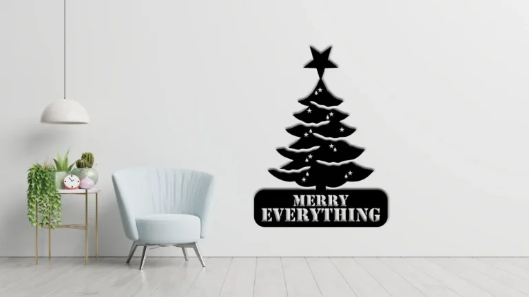 Merry Everything Metal Sign - Christmas Tree Metal Sign - Wall Hangings - Christmas Gifts - Custom Metal Sign - Indoor Outdoor Metal Sign