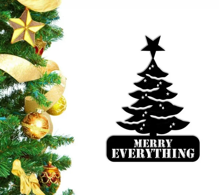 Merry Everything Metal Sign - Christmas Tree Metal Sign - Wall Hangings - Christmas Gifts - Custom Metal Sign - Indoor Outdoor Metal Sign