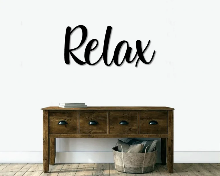 Relax Metal Word Art, Kembara Script Word Art, Indoor - Outdoor Relax Metal Sign, Farmhouse Decor, Relax Word Art, Metal Art