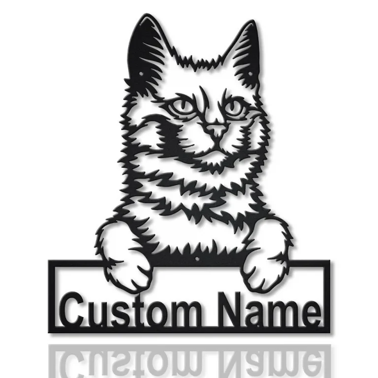 Personalized Turkish Angora Cat Metal Sign Art, Custom Turkish Angora Cat Metal Sign, Fathers Day Gift, Pets Gift, Birthday Gift