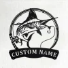 Personalized Swordfish Fish Metal Sign, Fishing Metal Wall Art, Fishing Metal Wall Decor, Fishing Lover, Custom Fishing, Fishman