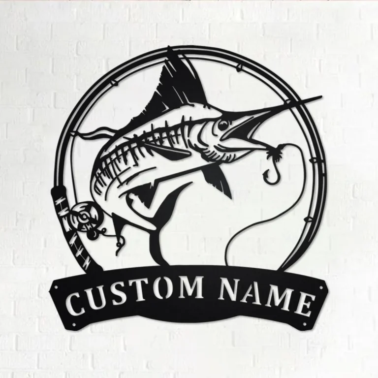 Personalized Swordfish Fish Metal Sign, Fishing Metal Wall Art, Fishing Metal Wall Decor, Fishing Lover, Custom Fishing, Fishman