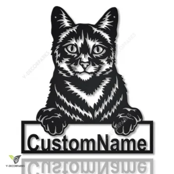 Personalized Domestic Cat Metal Sign Art, Custom Domestic Cat Metal Sign, Father's Day Gift, Pets Gift, Birthday Gift