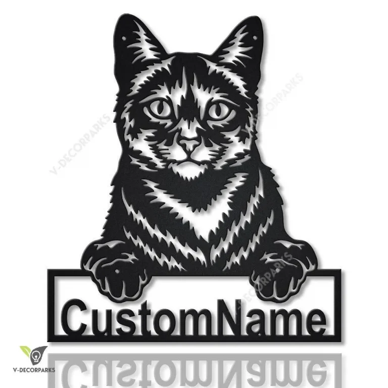 Personalized Domestic Cat Metal Sign Art, Custom Domestic Cat Metal Sign, Father's Day Gift, Pets Gift, Birthday Gift