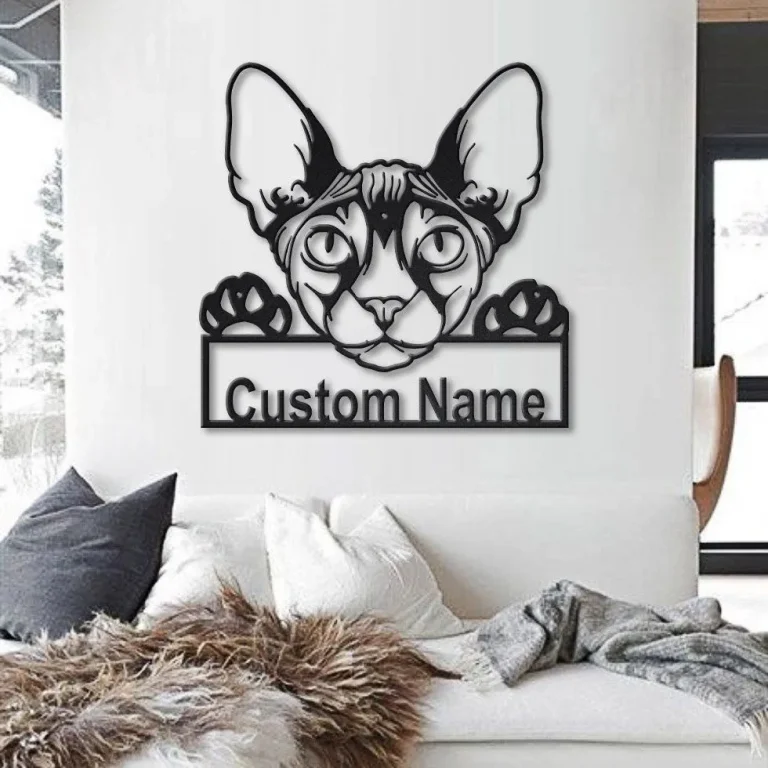 Personalized Donskoy Cat Metal Sign Art, Custom Donskoy Cat Metal Sign, Fathers Day Gift, Pets Gift, Birthday Gift