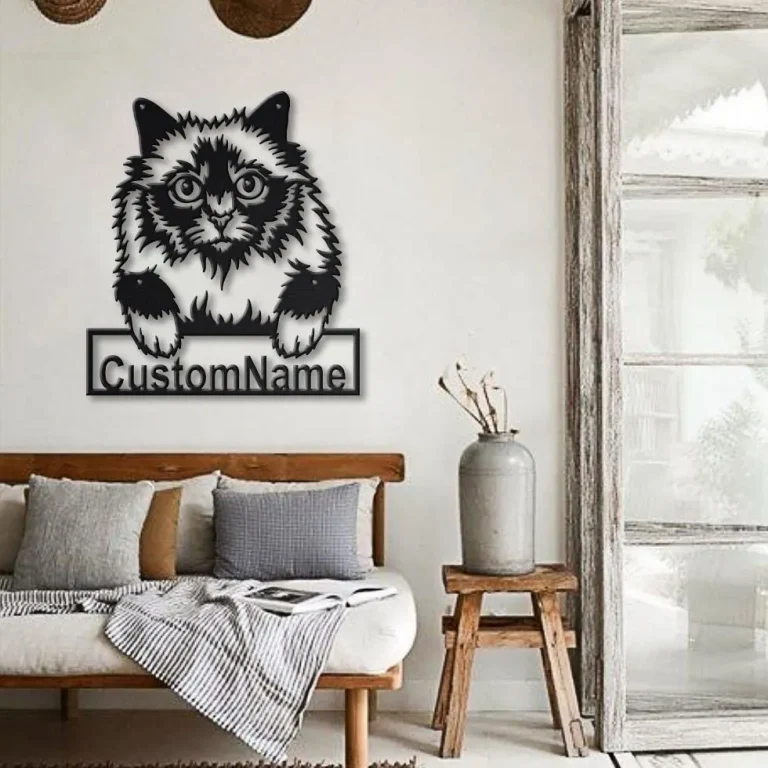 Personalized Holy Burma Cat Metal Sign Art, Custom Holy Burma Cat Metal Sign, Fathers Day Gift, Pets Gift, Birthday Gift