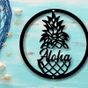 Aloha Metal Sign, Outdoor Aloha Wall Art, Custom Cursive Word, Wall Hanging, Aloha Wall Decor, Hawaiian Wall Decor, Hawaiian Wall Art