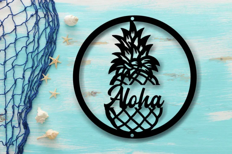 Aloha Metal Sign, Outdoor Aloha Wall Art, Custom Cursive Word, Wall Hanging, Aloha Wall Decor, Hawaiian Wall Decor, Hawaiian Wall Art