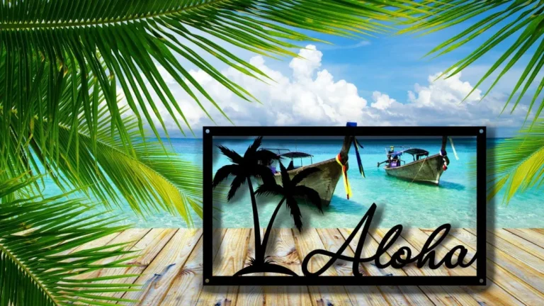 Aloha Metal Sign - Summer Decor - Outdoor Indoor Aloha Wall Art - Wall Hangings -hawaii Door Metal Sign - Rustic Wall Art Summer Gift -