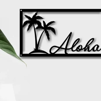 Aloha Metal Sign - Summer Decor - Outdoor Indoor Aloha Wall Art - Wall Hangings -hawaii Door Metal Sign - Rustic Wall Art Summer Gift -