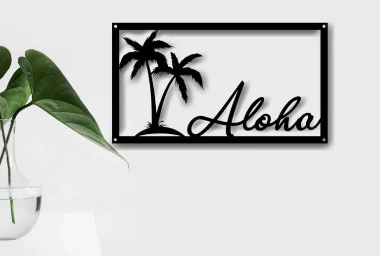 Aloha Metal Sign - Summer Decor - Outdoor Indoor Aloha Wall Art - Wall Hangings -hawaii Door Metal Sign - Rustic Wall Art Summer Gift -