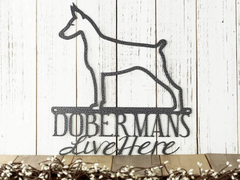 Doberman Metal Wall Art, Metal Signs, Beware Of Dog Sign, Doberman Pinscher, Dog Lover Gift, Outdoor Signs, Dog Decor