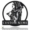 Personalized Native American Warrior Girl Metal Sign Art , Custom Native American Metal Sign , Warrior Girl Sign Decoration For Living Room