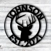 Deer Head Sign, Antler Decor, Deer Hunter Gift, Deer Camp Sign, Deer Name Metal Sign, Est Date Sign, Personalized Deer Sign, Deer Last Name