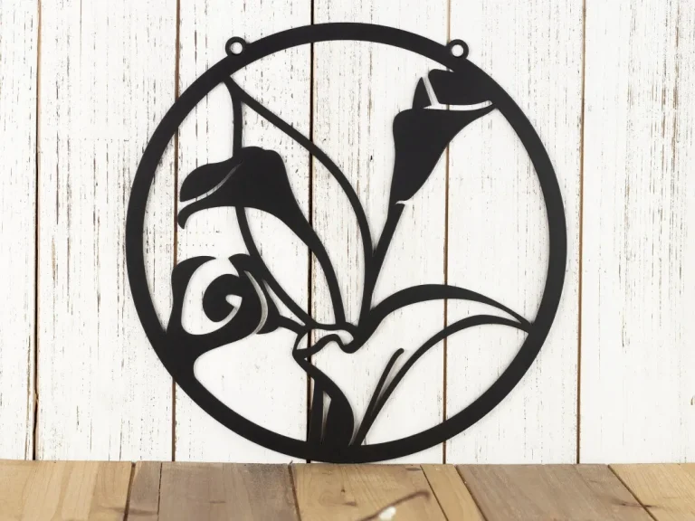 Calla Lily Flower Garden Sign, Outdoor Metal Wall Art, Garden Decor, Metal Garden Sign, Mothers Day, Laser Cut Sign, Matte Black Shown