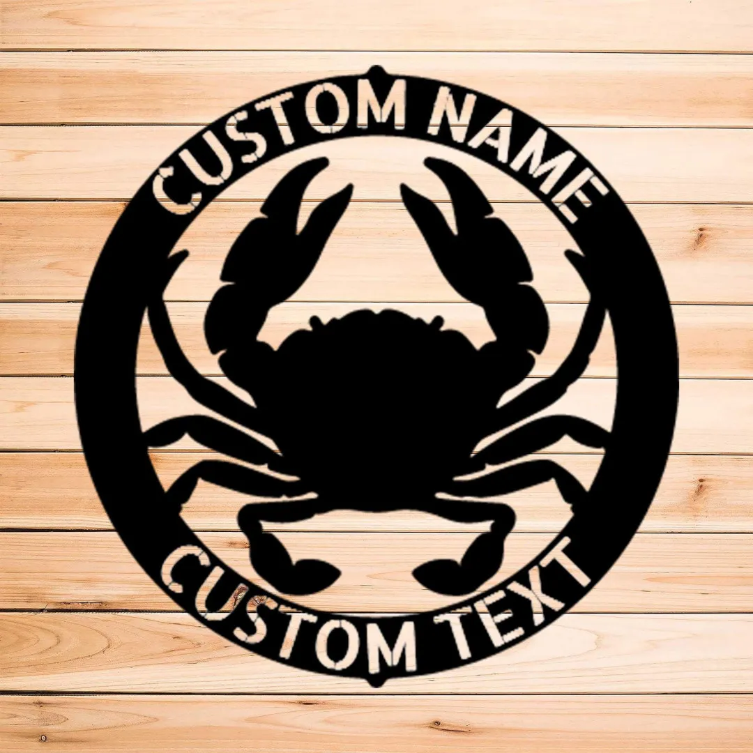il_fullxfull.3284015181_ivsr_1024x1024_2x_5b4fe20e-8a7a-40ce-ac70-36d550a04755.webp Crab Ring Monogram - Steel Sign, Cut Metal Sign