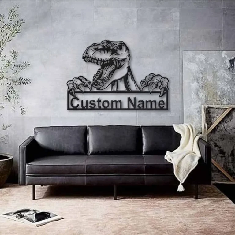 Personalized Tyrannosaurus Dinosaur Metal Sign Art, Custom Tyrannosaurus Dinosaur Metal Sign, Animal Funny, Pets Gift, Birthday Gift