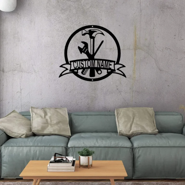 Tool Man Monogram Indoor Outdoor Steel Wall Sign Art Father's Day Dad Husband Grandpa Son Brother Man Cave Garage Work Shop