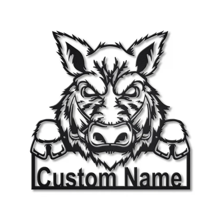 Personalized Feral Pig Metal Sign Art, Custom Feral Pig Metal Sign, Animal Funny, Pets Gift, Birthday Gift