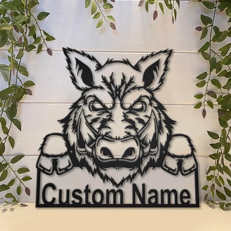 Personalized Feral Pig Metal Sign Art, Custom Feral Pig Metal Sign, Animal Funny, Pets Gift, Birthday Gift