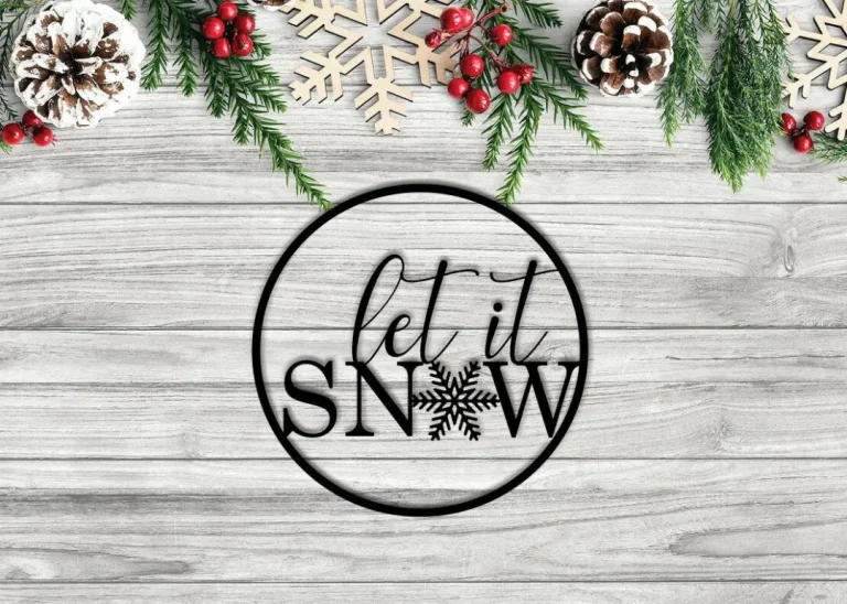 Rustic Let It Snow Metal Sign, Farmhouse Decor, Christmas Gift, Outdoor Metal Wall Art, Snow Sign, Christmas Decoration, Christmas, Metal