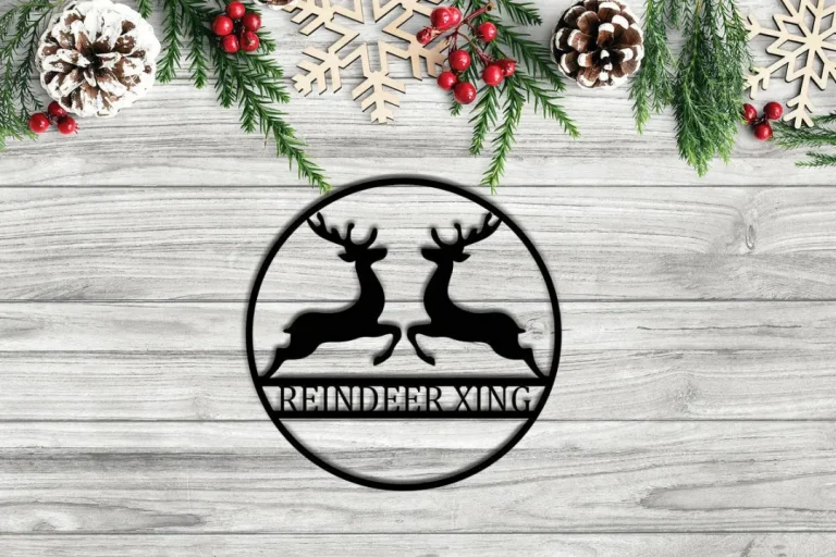 Reindeer Xing, Reindeer Sign, Christmas Sign, Reindeer Decor, Christmas Decor, Antler Sign, Xing Sign Metal, Reindeer Crossing, Winter Decor