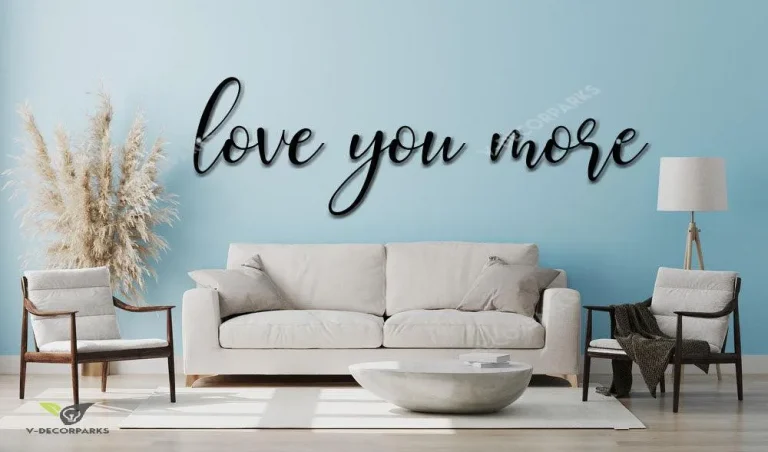 Love You More Metal Sign - Custom Metal Sign - Metal Wall Art - Love You Metal Words - Wall Hanging - Anniversary Gifts - Couples Gift