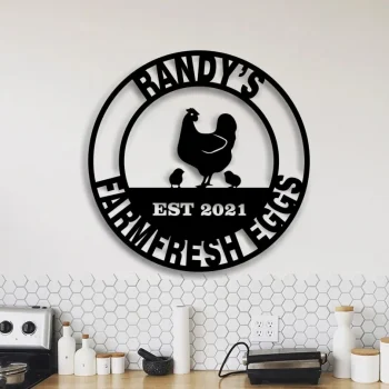 Farm Fresh Eggs Metal Wall Sign -custom Farm Sign, Custom Ranch Sign, Custom Outdoor Ranch Sign, Farm Entrance Sign, Chicken Home Signs
