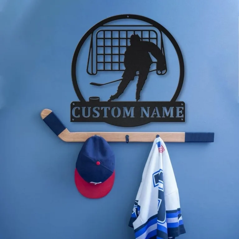 Personalized Hockey Name Monogram Metal Sign Art ,custom Hockey Name Metal Sign, Hockey Name Lover Sign Decoration For Living Room