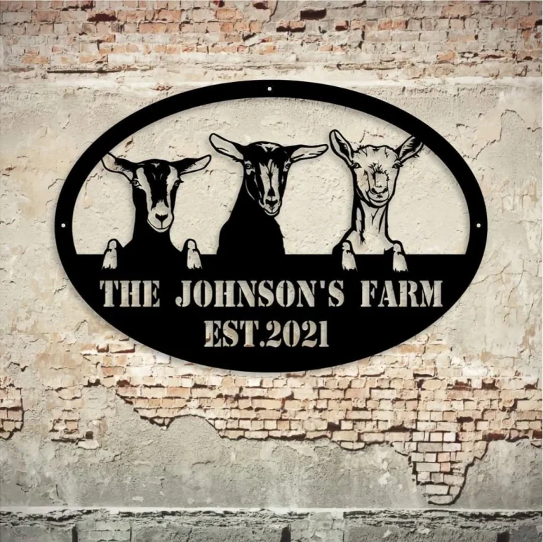 Goat Farm Metal Sign, Metal Farm Sign, Farmhouse Decor, Family Name Custom Sign, Metal Garden Sign, Farmer Gift, Farm Metal Art