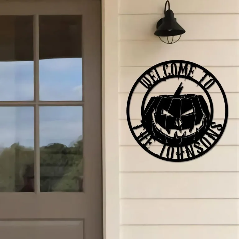 Pumpkin Metal Wall Art, Halloween Pumpkin Metal Sign, Halloween Welcome Metal Sign, Pumpkin Door Hanger, Fall Door Hanger