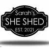 Personalized She Shed Sign, Est Sign, Custom She Shed Gift Idea, She Shed Wall Decor, Gift For Wife, Craft Room Decor