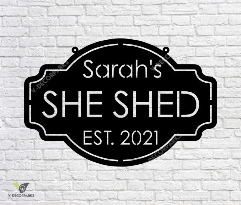 Personalized She Shed Sign, Est Sign, Custom She Shed Gift Idea, She Shed Wall Decor, Gift For Wife, Craft Room Decor