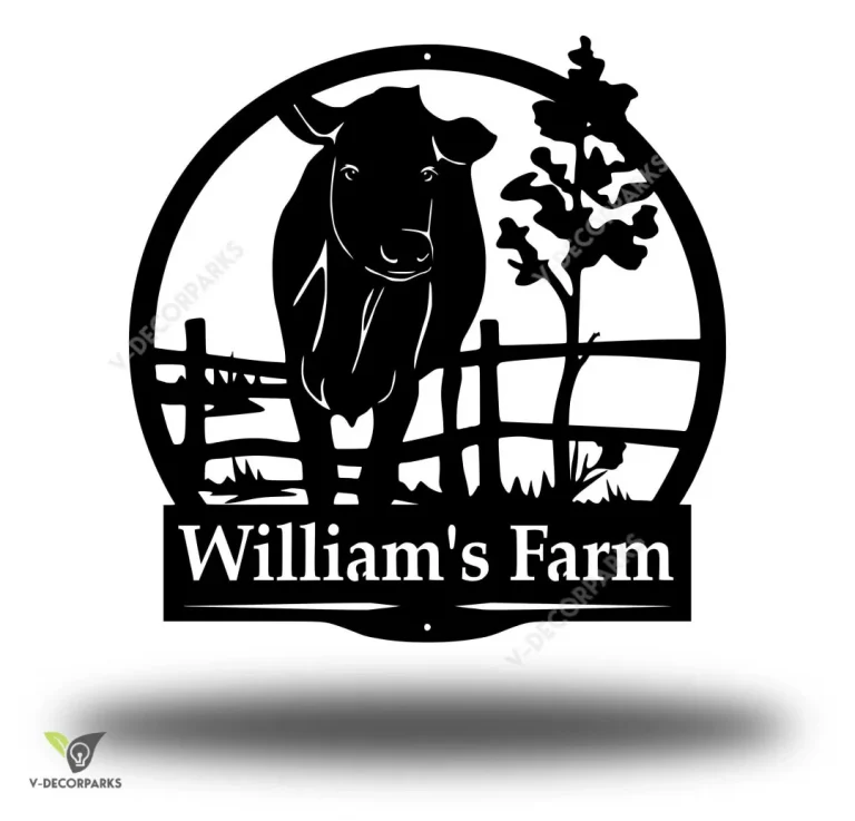 Metal Farm Sign , Personalized Cow Metal Sign - Personalized Family Name Metal Sign - Housewarming Gift - Wedding Gift - Metal Wall Art