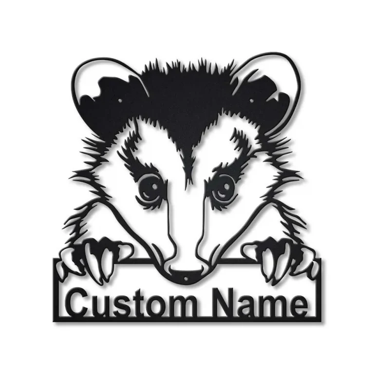 Personalized Opossum Monogram Metal Sign Art, Custom Opossum Metal Sign, Animal Funny, Father's Day Gift, Pets Gift, Birthday Gift