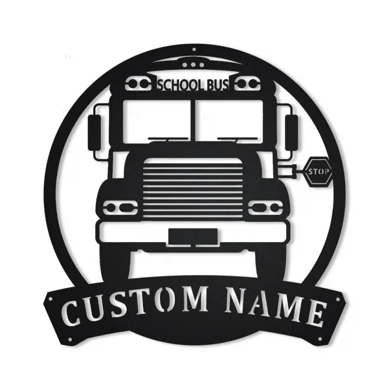 Personalized School Bus Driver Metal Sign Art, Custom School Bus Driver Monogram Metal Sign, Bus Driver Gifts, Job Gift, Home Decor