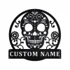 Personalized Sugar Skull Metal Sign, Sugar Skull Metal Wall Art, Sugar Skull Metal Wall Decor, Sugar Skull Lover, Custom Sugar Skull