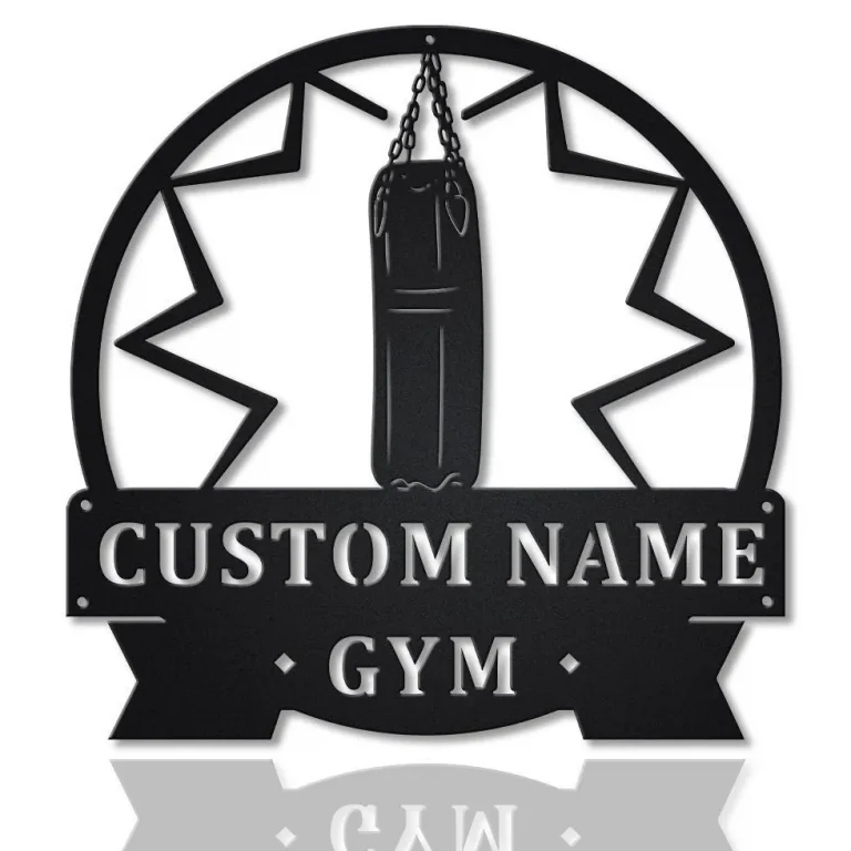 Personalized Gym Punching Bag Monogram Metal Sign Art, Custom Gym Punching Bag Metal Sign, Hobbie Gifts, Sport Gift, Birthday Gift