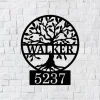 Metal House Number Sign, Tree Of Life Address Sign, Modern Address, Art Decor Address Sign, Metal Address Sign, Address Plaque