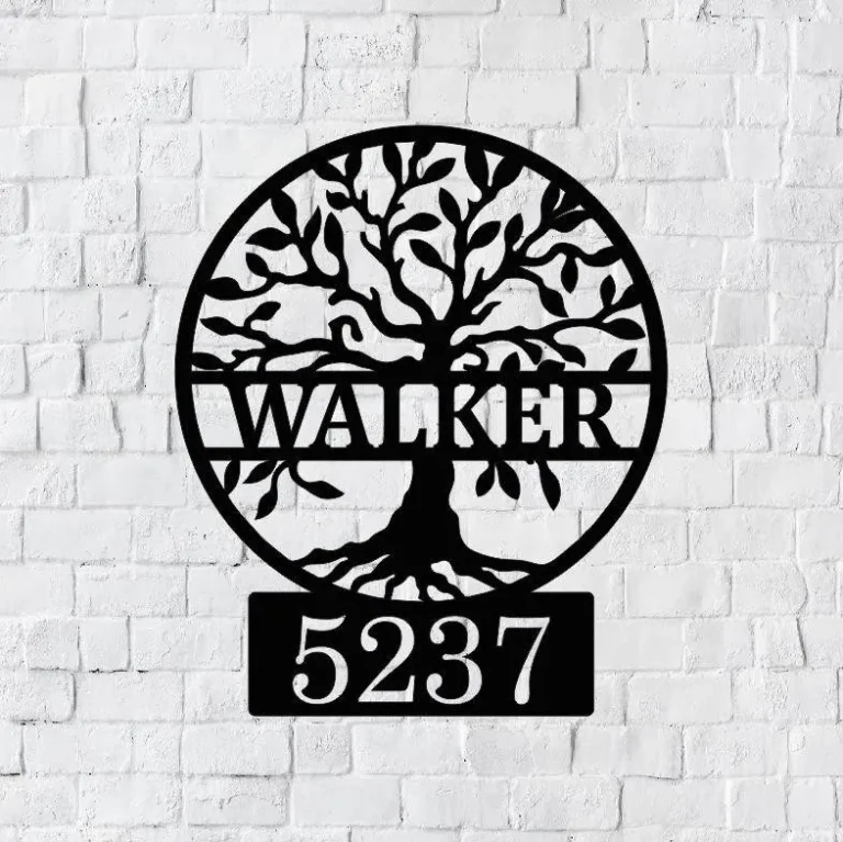 Metal House Number Sign, Tree Of Life Address Sign, Modern Address, Art Decor Address Sign, Metal Address Sign, Address Plaque