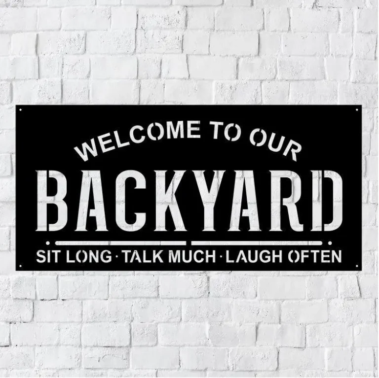 Metal Backyard Sign, Fathers Day Gift, Metal Sign, Backyard Metal Decor, Outdoor Metal Decor Sign