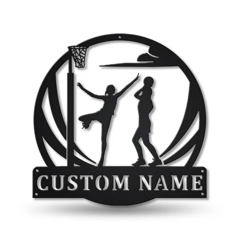 Girl Ladies Netball Monogram Metal Sign Art, Girl Ladies Netball Antler Decor, Girl Ladies Netball Metal Sign, Housewarming Outdoor Metal