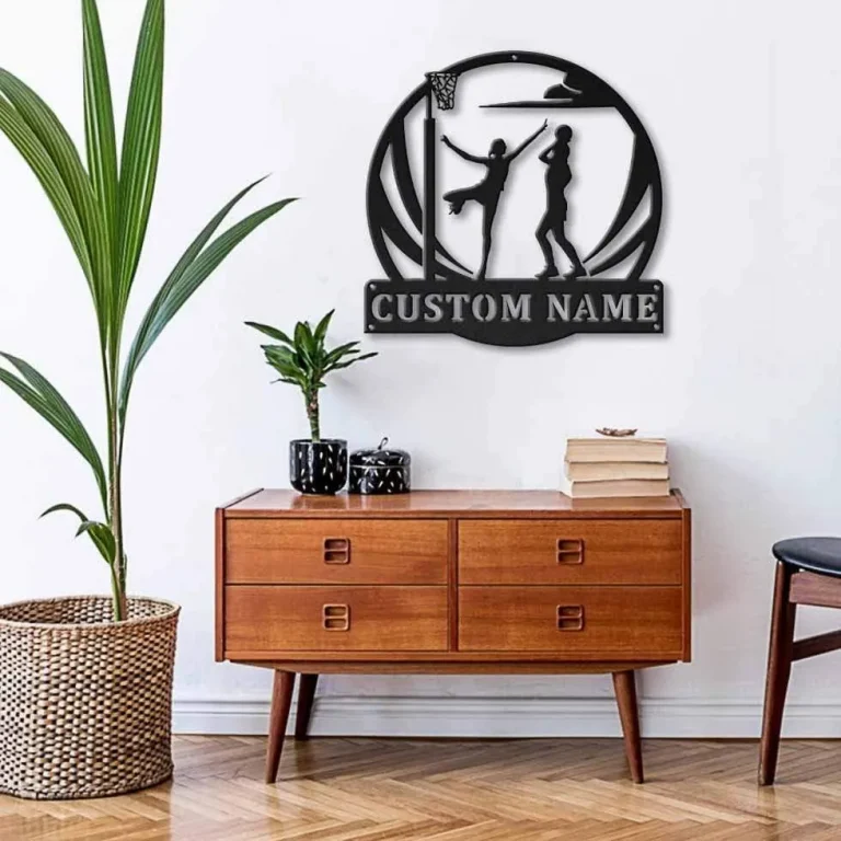 Girl Ladies Netball Monogram Metal Sign Art, Girl Ladies Netball Antler Decor, Girl Ladies Netball Metal Sign, Housewarming Outdoor Metal