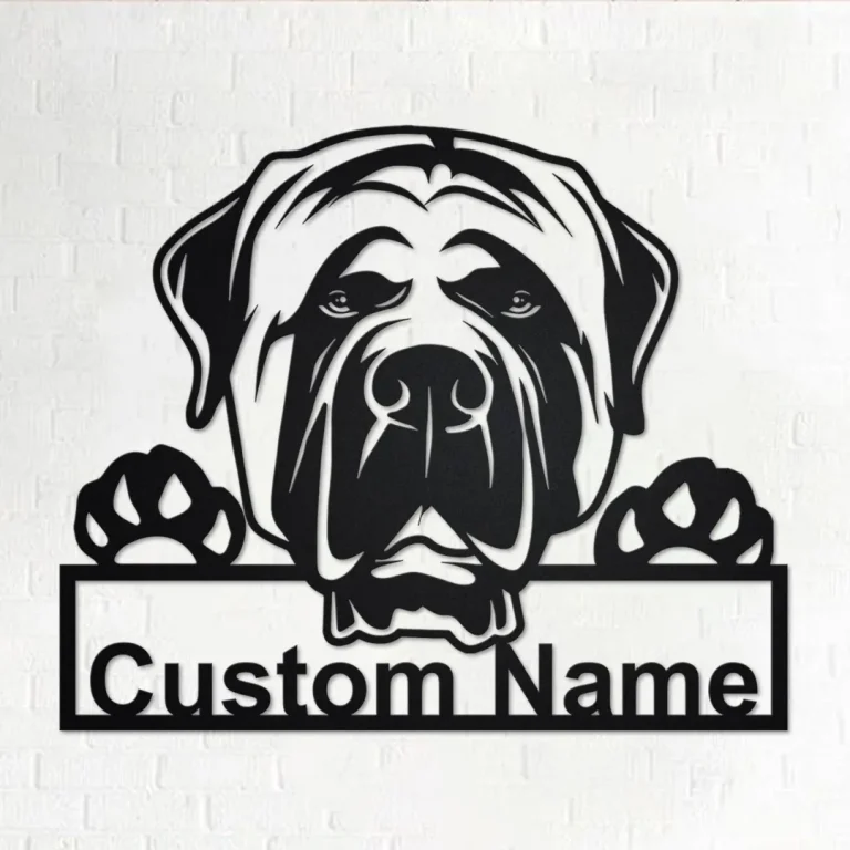 Personalized English Mastiff Metal Sign, English Mastiff Metal Wall Art, English Mastiff Metal Wall Decor, Custom English Mastiff